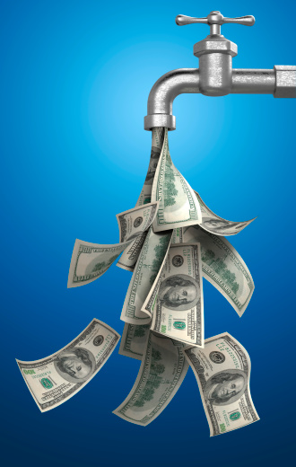 cash pouring