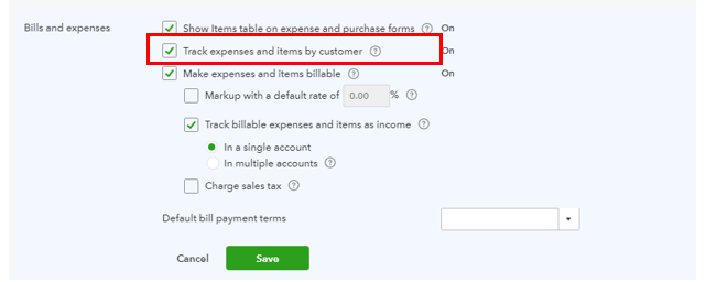 tracking expenses in quickbooks online