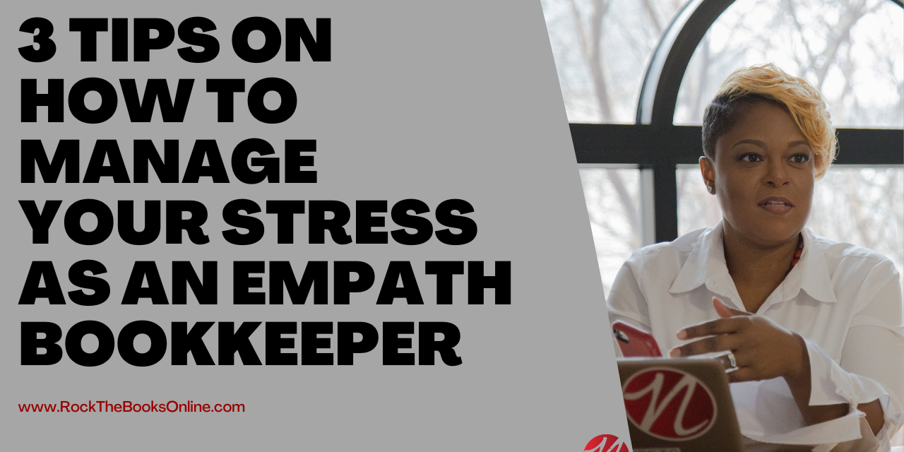 Manage stress as an empath woman with blonde hair and laptop