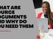 Woman with braids in red blazer and laptop, Source Documents